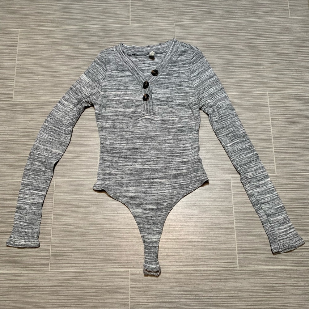 Free people gray up all night Henley bodysuit - Picture 4 of 7